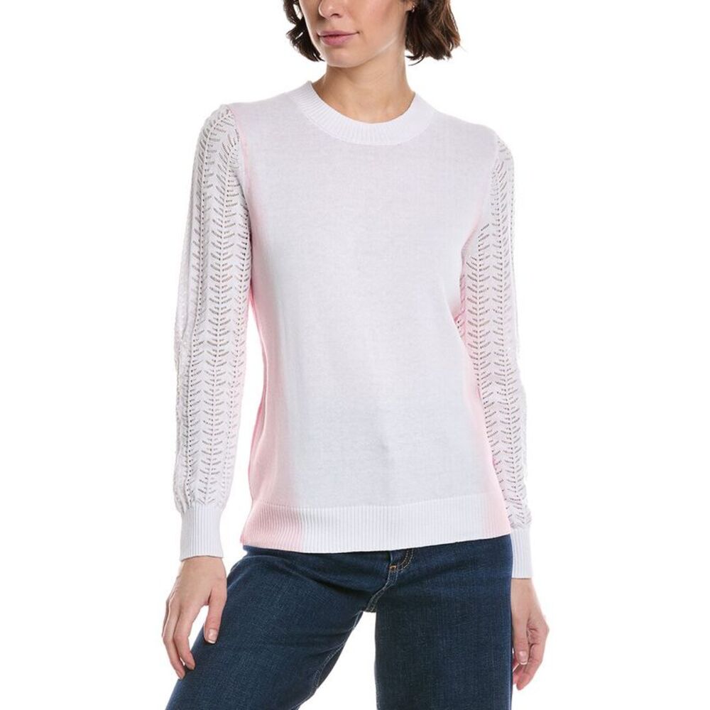 Metric Knits Womens  Side Stripe Pullover, Pink